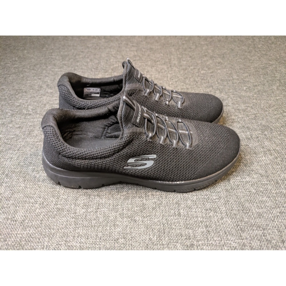 Skechers Summits Trainer Women Size 10 Black Slip On Shoes Sneakers Memory Foam